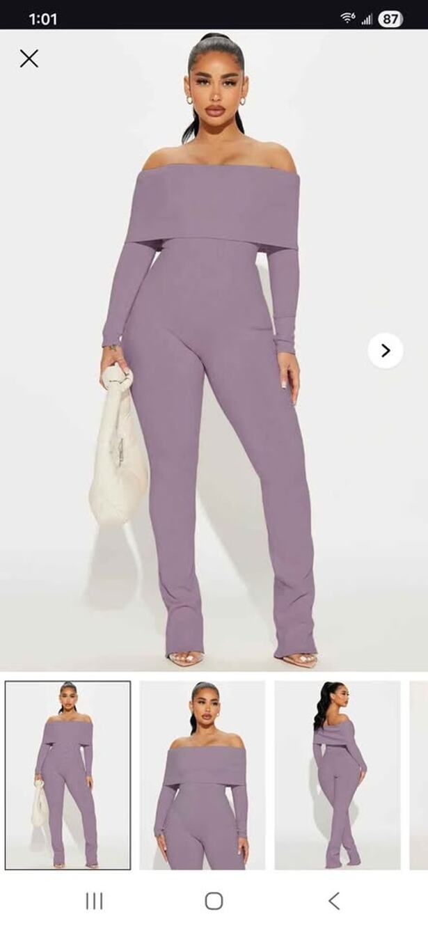 FashionNova Purple Amara Snatched Jumpsuit M